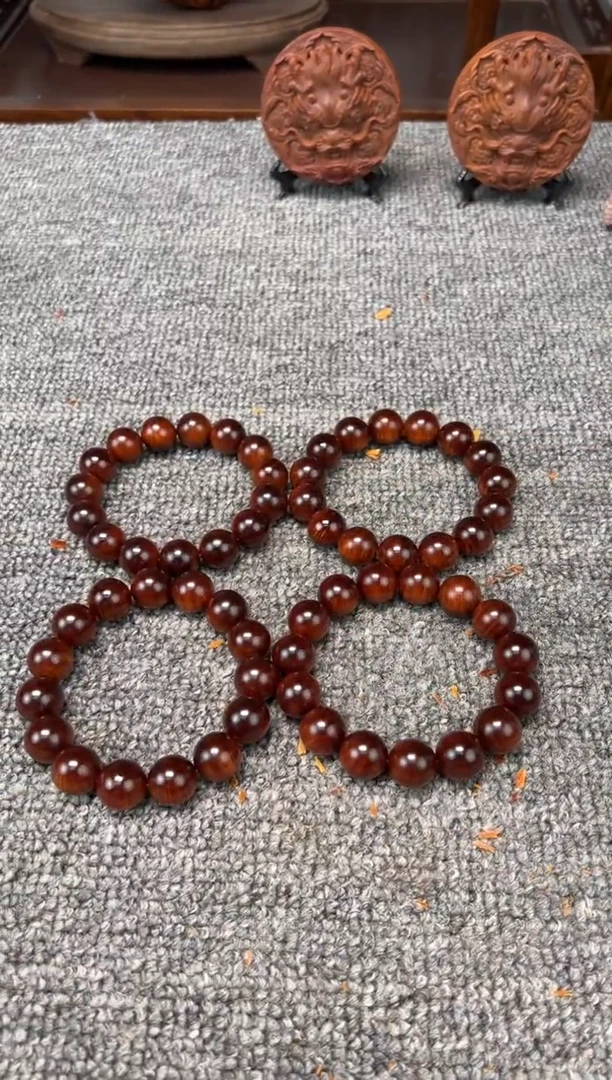 柏木（崖柏）1.5圆珠黑金骨坨坨料 瓷化料