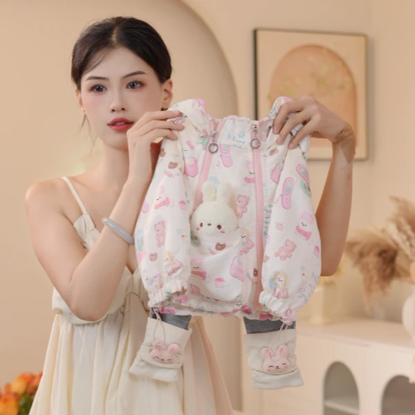 秋季新款女宝宝可爱乖萌女童卡通小兔子秋天连帽外套N966
