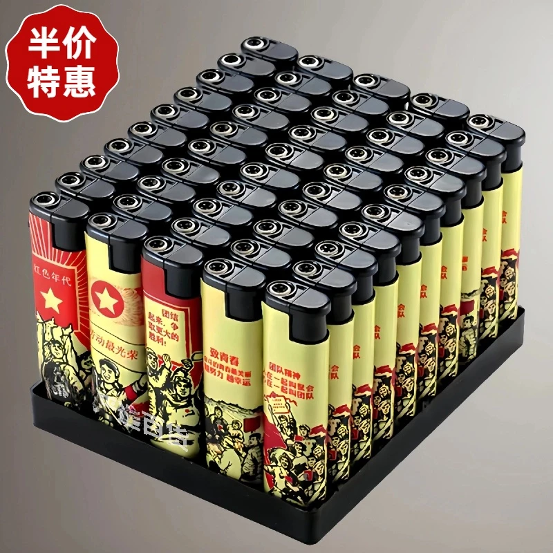 精品防风打火机批发一次性超市卖场同款防风防爆加厚便携厂家直发