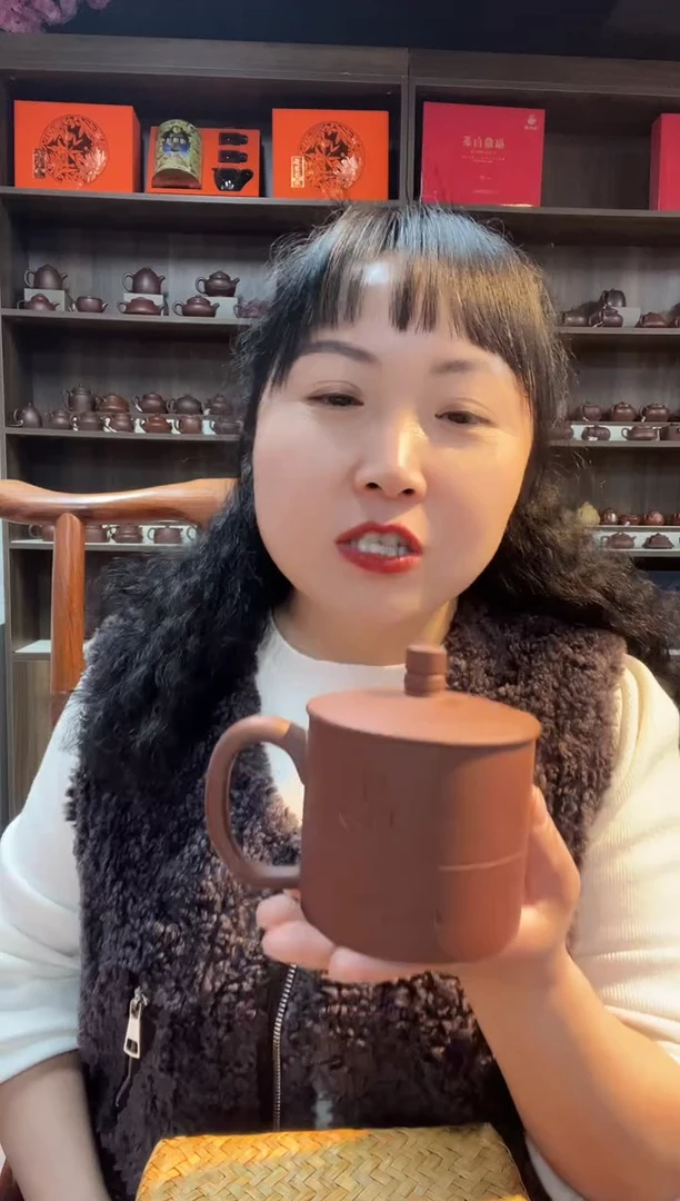 茶壶紫砂清心手刻盖杯容量300cc