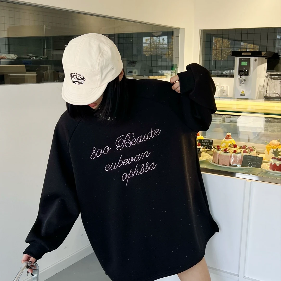 樱桃-大码女装加绒彩点卫衣SQQ