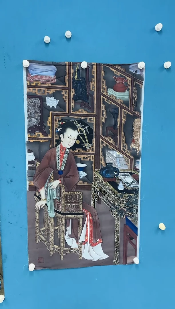 国画11.1-珍品-冯高翔-丝绢104-大红书原作