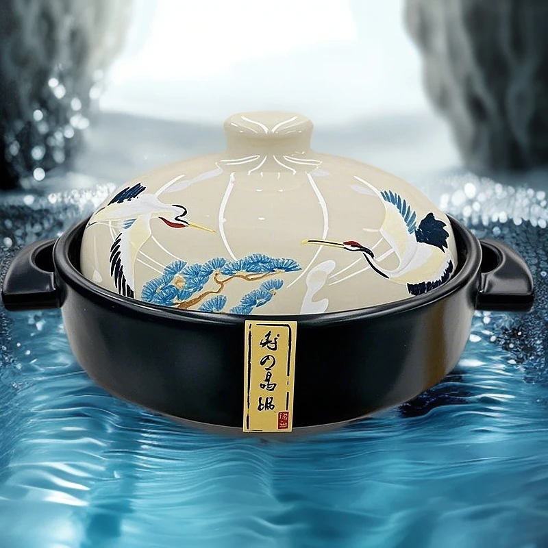 3.8L仙鹤干烧煲炒菜家用砂锅煲汤炖锅燃气灶干烧不裂