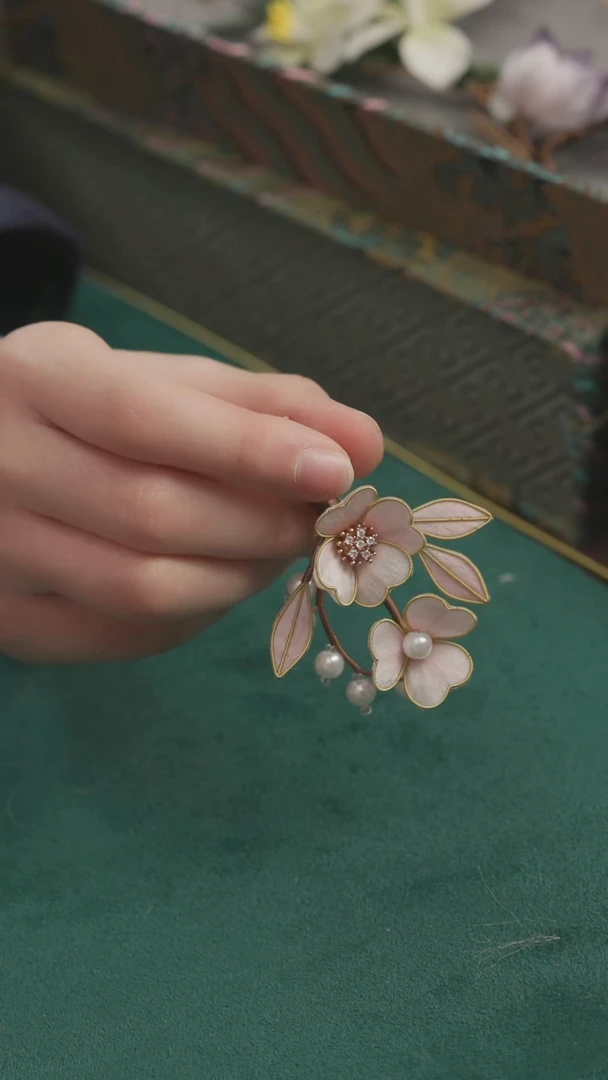 刺绣【福利】湘传礼 桑蚕丝 非遗绒花发夹