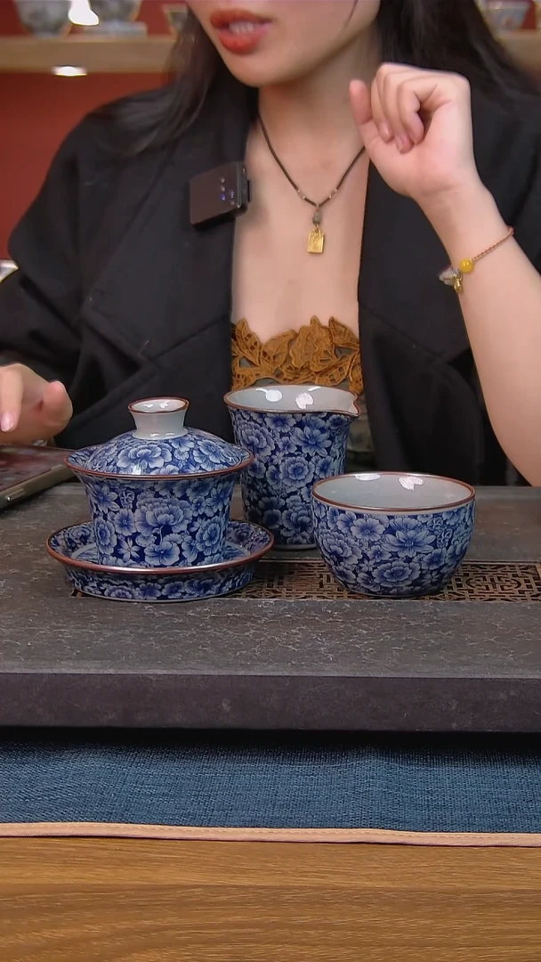 简装家用款3件套 老陶泥开片纹陶瓷茶具