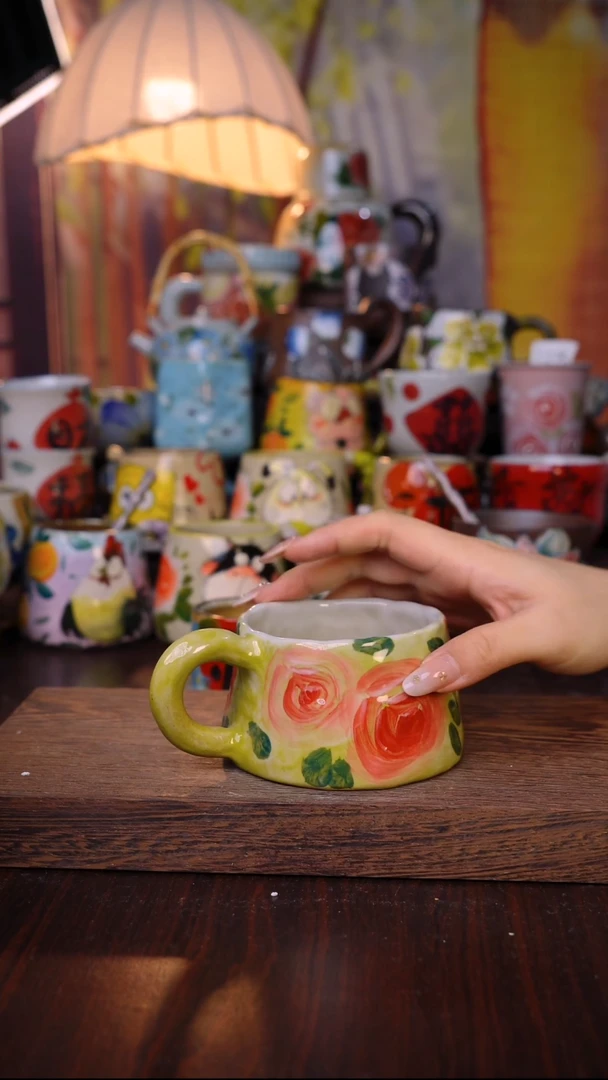 杯子泥垚手作 景德镇手工手绘陶瓷器物