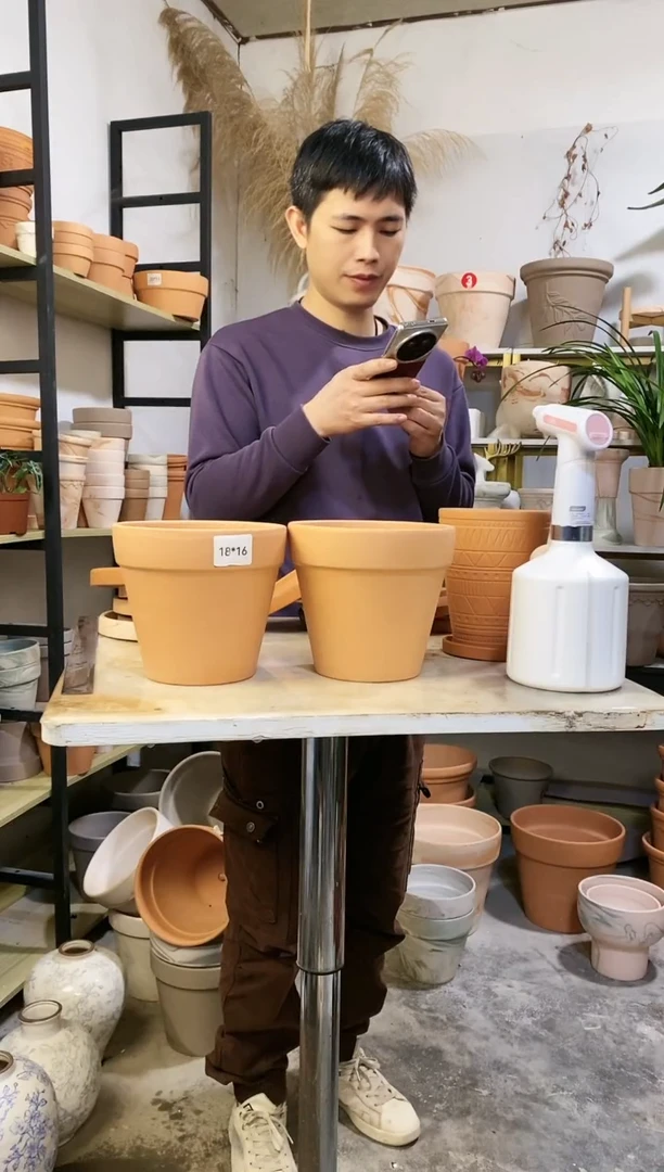 【闪购商品】陶18*16红陶国际 2盆无托