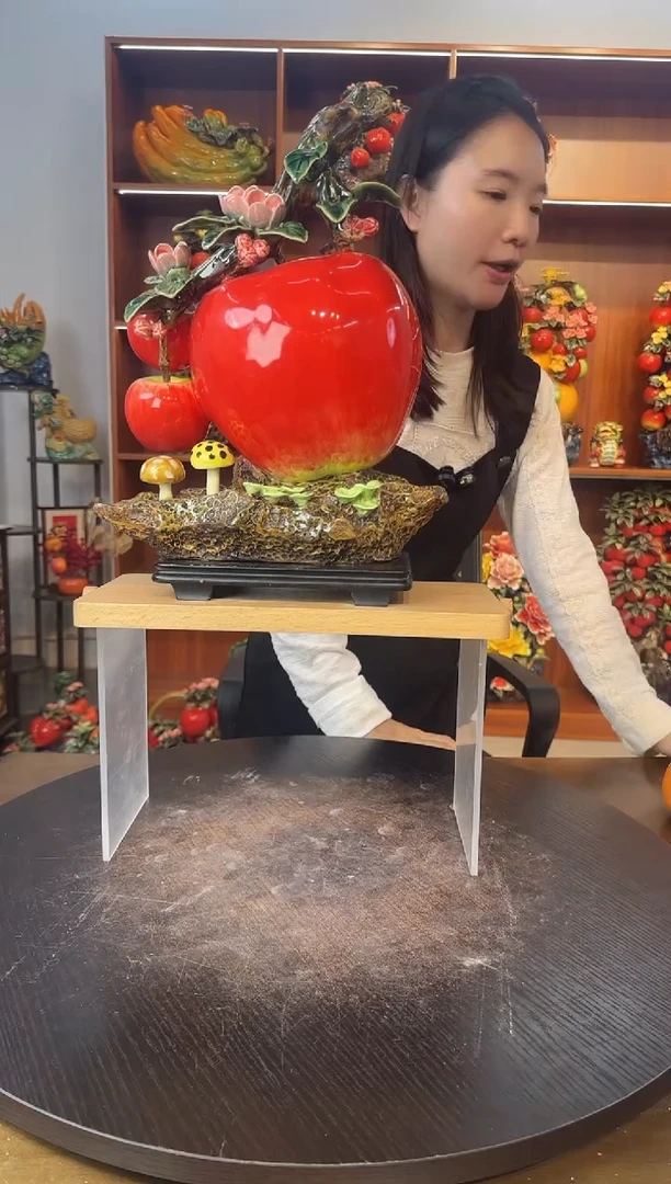 陶瓷大三苹果陶瓷摆件