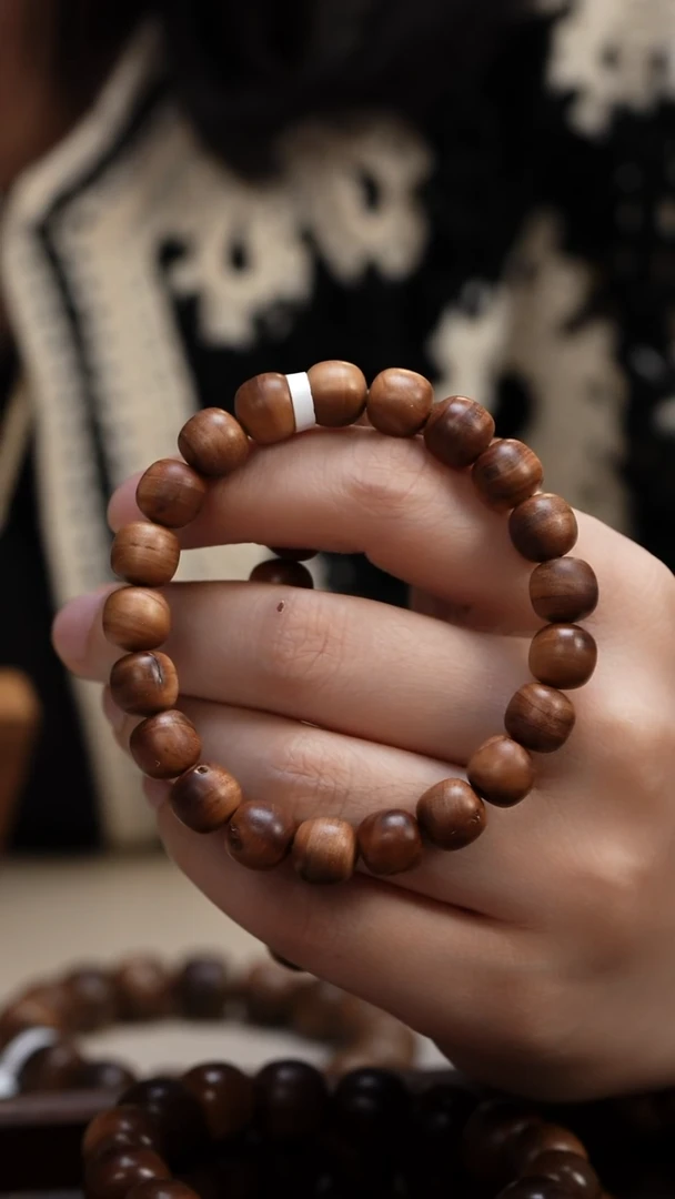 檀香木手串/手链老山檀香9*10老型单圈瑕疵