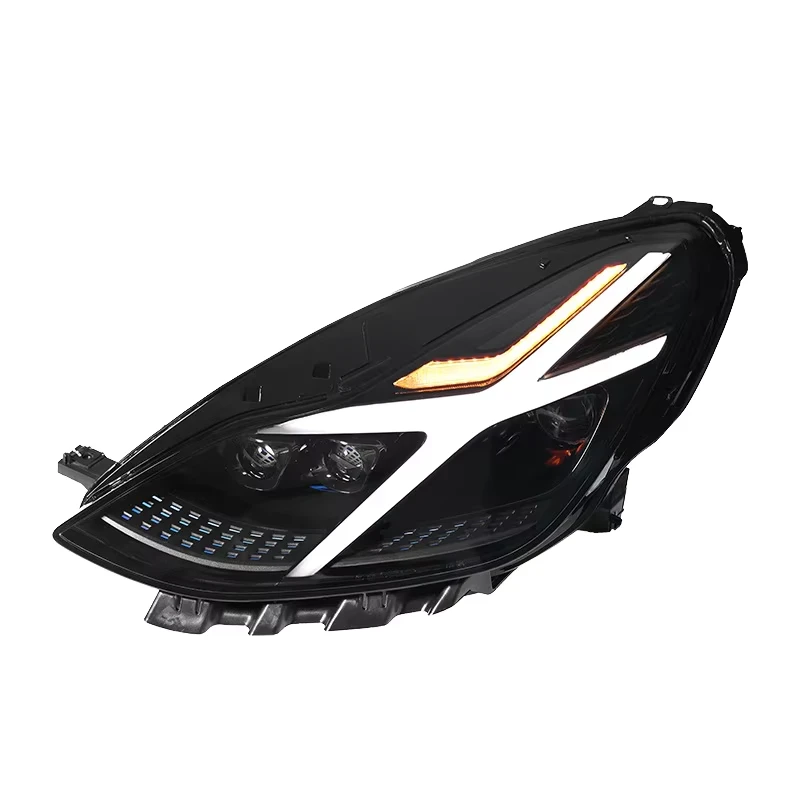 1对 20-24款特斯拉Model 3/Y大灯总成改装X LED日行灯透镜