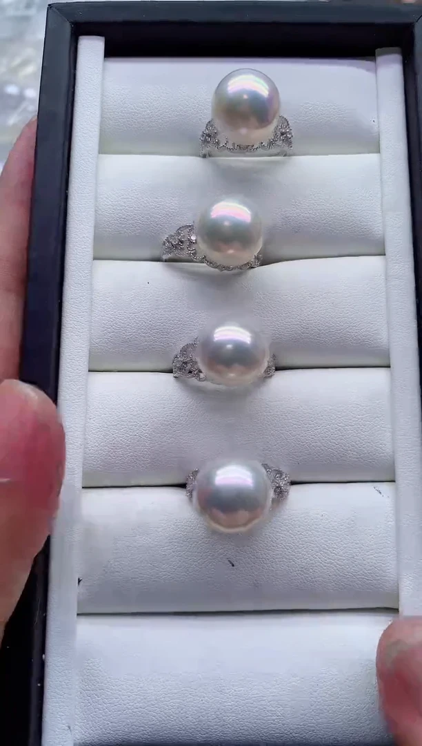 戒指银S925镶嵌淡水珍珠多样性发其一，非无暇