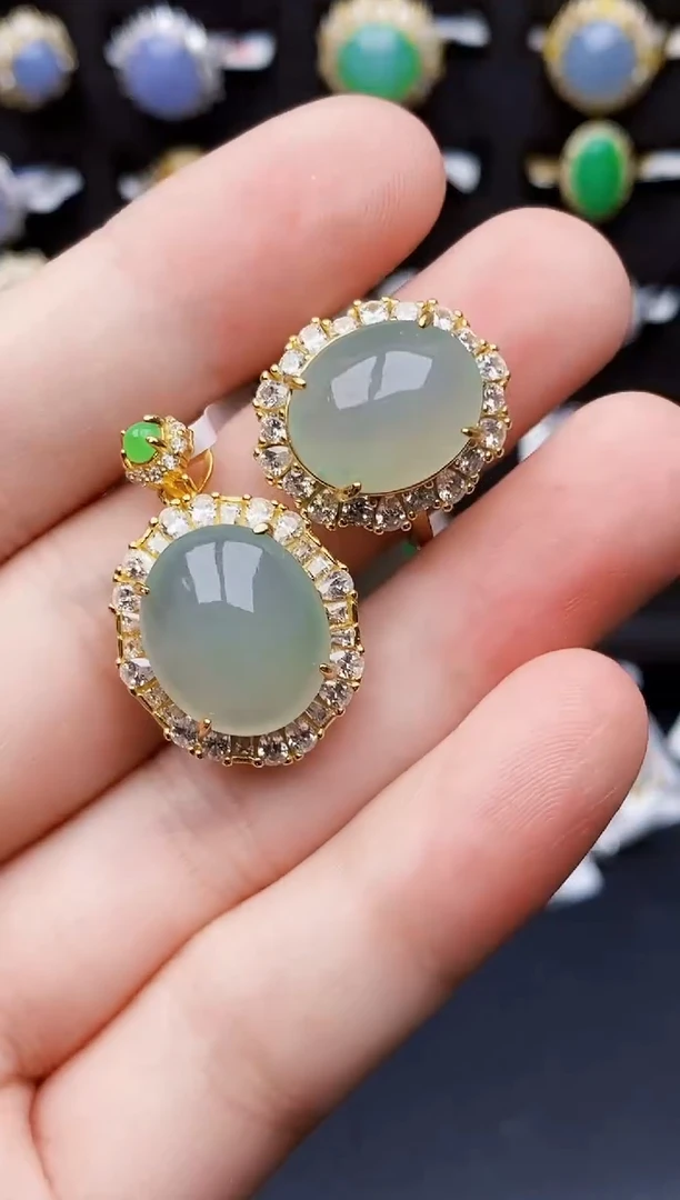 银S925镶嵌戒指翡翠1102