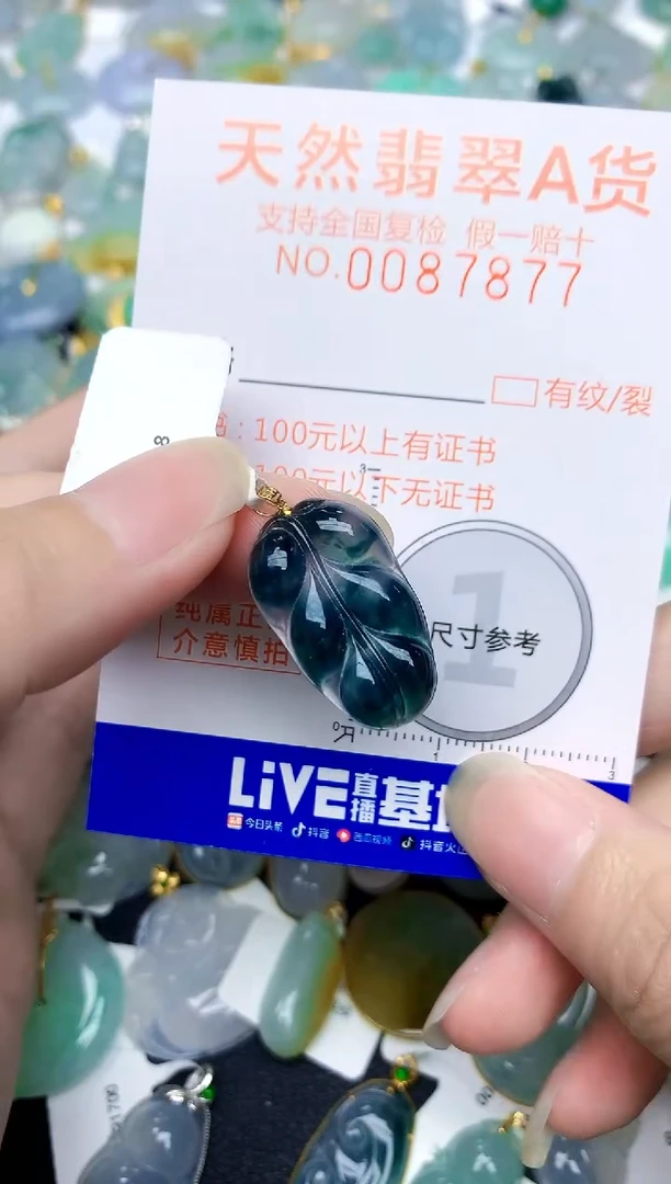 颈饰18K金镶嵌翡翠天然A货翡翠