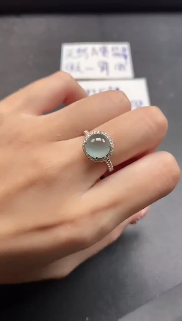 银S925镶嵌戒指翡翠51151