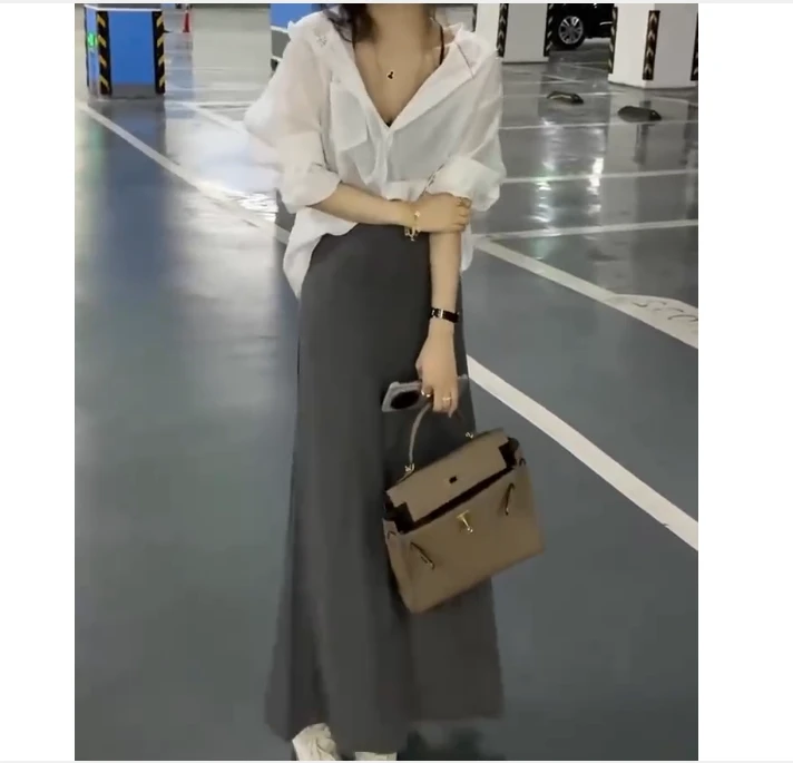 2025夏季新款网红同款洋气减龄气质韩版爆款上衣半身裙女忘-f