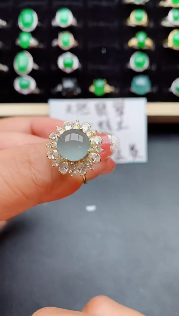 【闪购商品】翡翠戒指银S925镶嵌50800