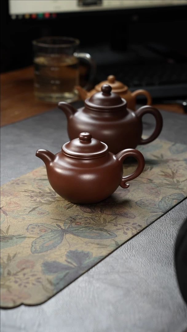 茶壶紫砂莲子壶紫泥210cc