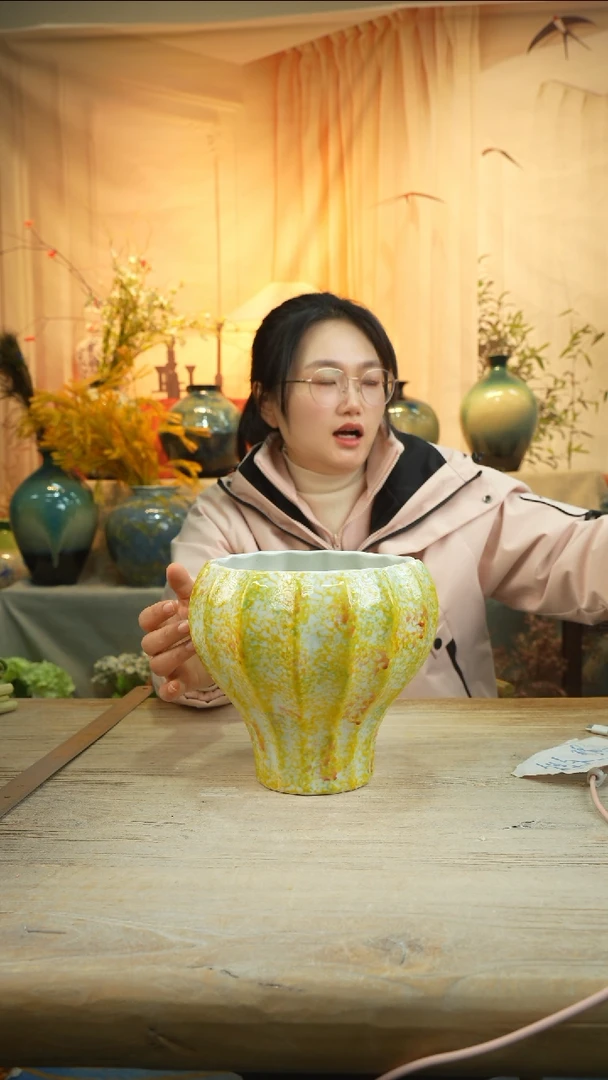 已打孔高18口20陶瓷花瓶花器