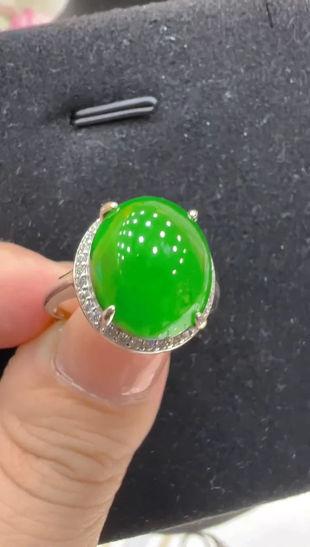 银S925镶嵌戒指翡翠多样性团购发一件