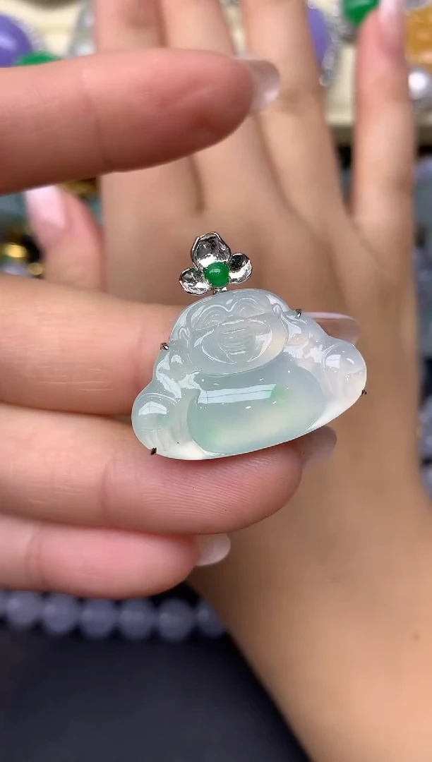 翡翠18K金镶嵌颈饰351-雪姐翡翠天天见