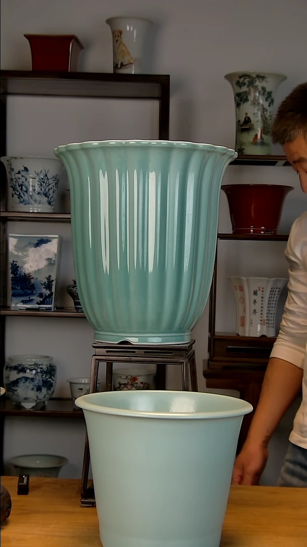 景德镇手工陶瓷花盆