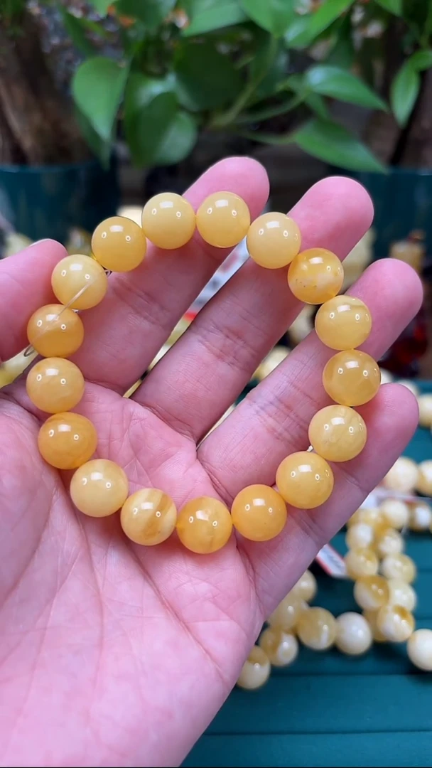 手链蜜蜡未镶嵌H57 微瑕入门级 俄料蜜蜡单圈 16.95克 12mm