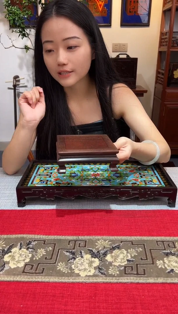 紫檀木类成套家具案上底座  镶嵌银丝