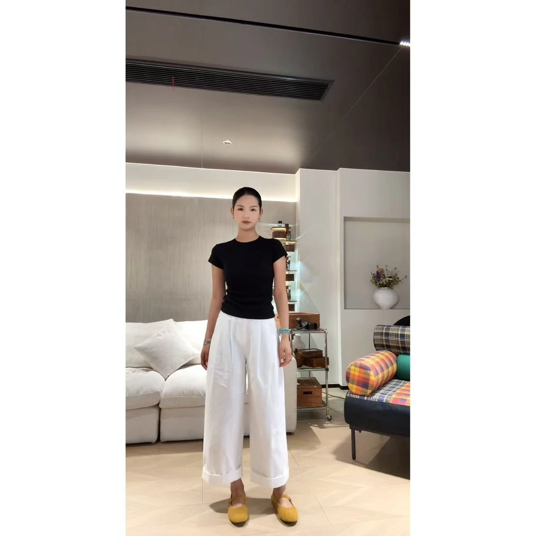 木岸【万能T】MUAN定制简约极简百搭短袖T恤上衣女MG-F8082