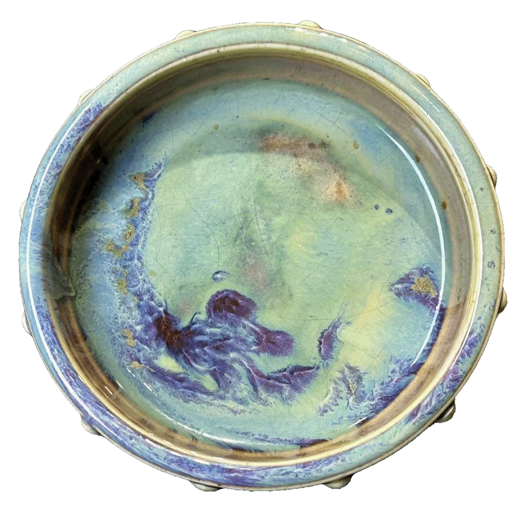 25153206x红釉鼓钉纹洗