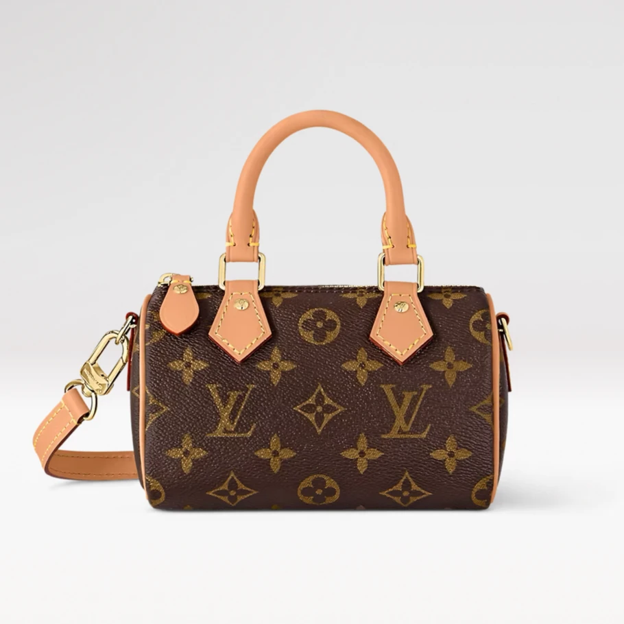 99新 LouisVuitton/路易威登 新款Speedy nano老花斜挎包