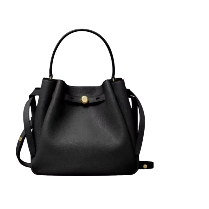 TORY BURCH/汤丽柏琦 专柜款 黑色Romy菜篮子中号21.5*22*9.5