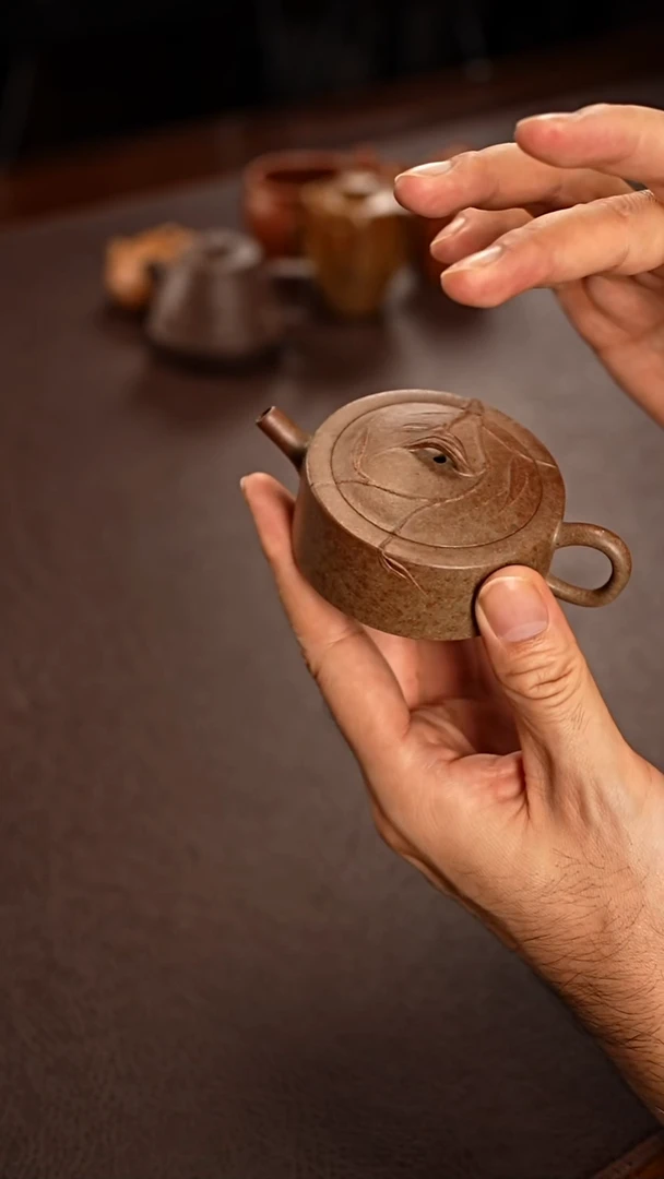 茶壶紫砂贴叶小周盘柴烧70cc