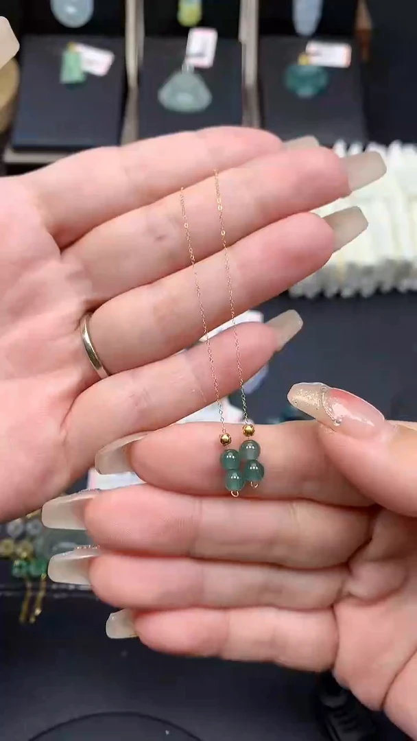 【闪购商品】翡翠耳饰18K金镶嵌MS141999