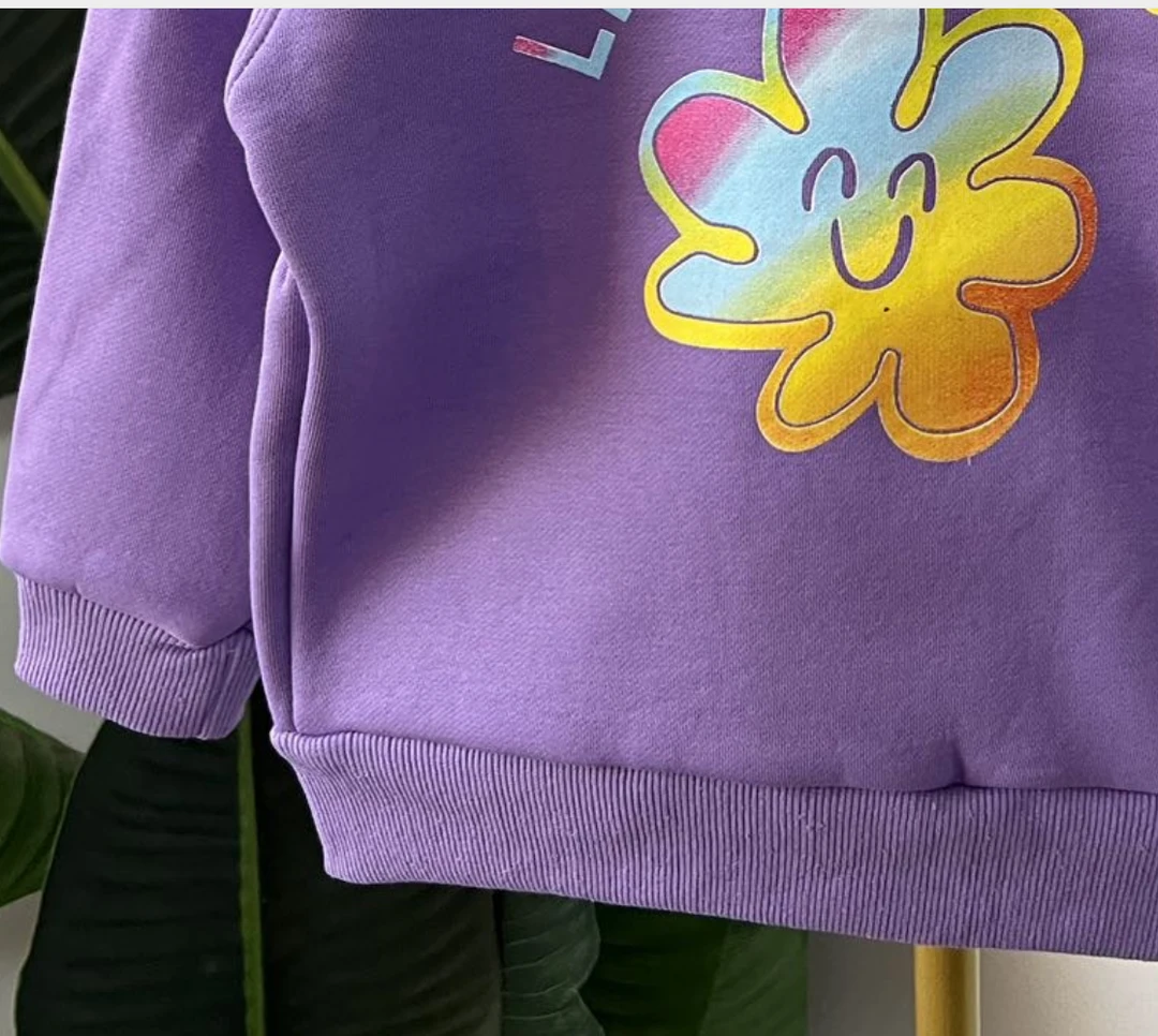 大庆仓 小花加绒卫衣  库位V331