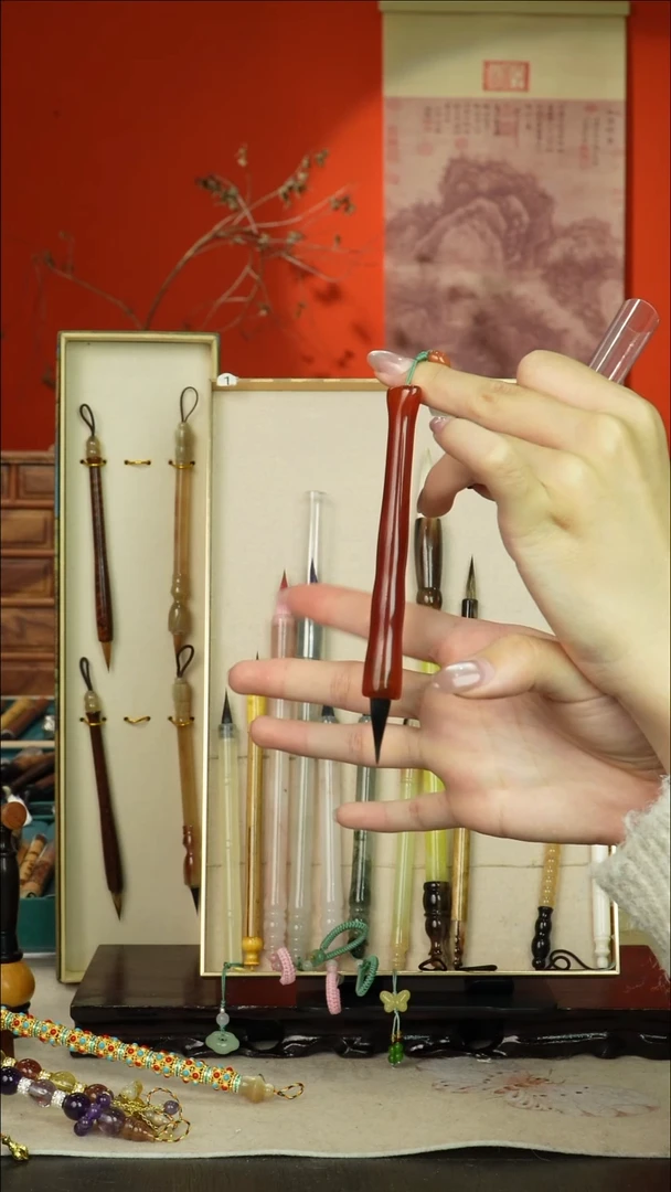 89号闪孤品高货毛笔链接 清水试笔 蘸墨不退