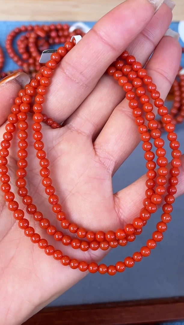 未镶嵌手串南红玛瑙N25保山料原矿柿子锦多圈