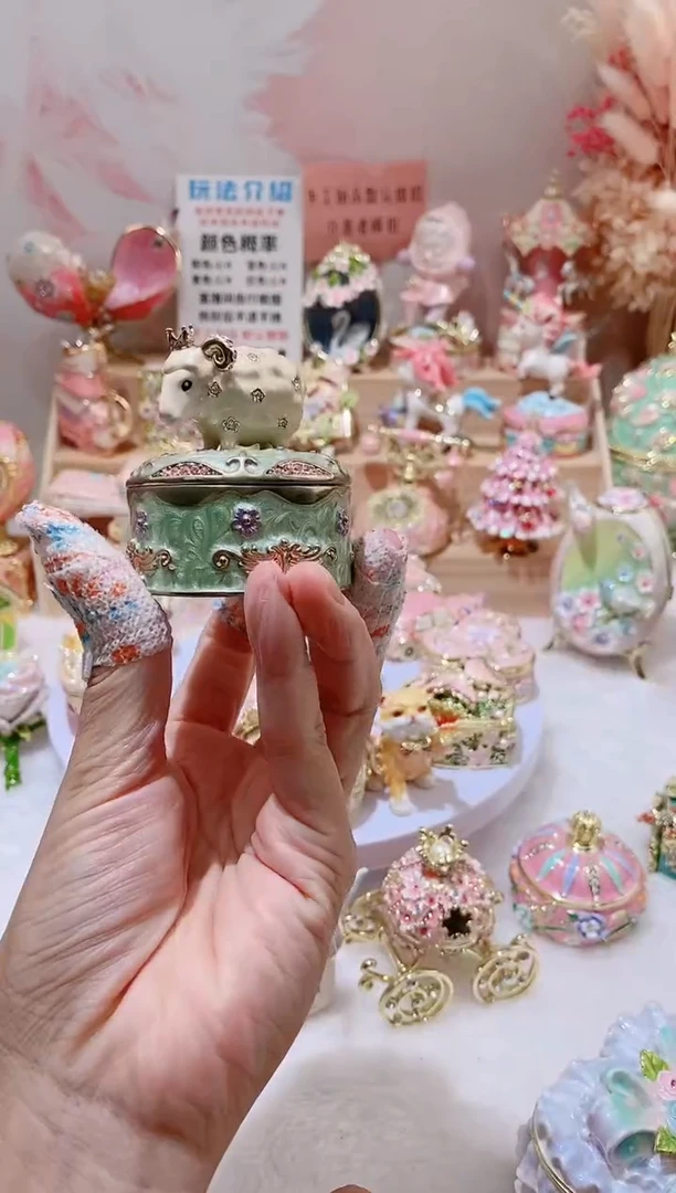 合金合金珐琅彩首饰盒