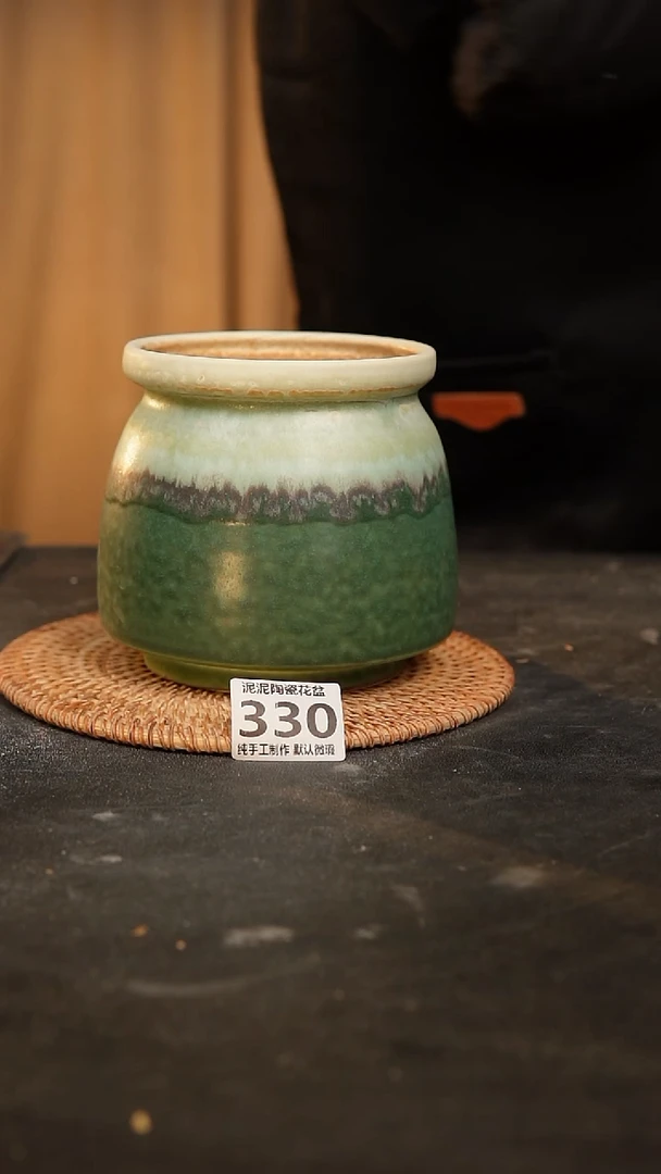 【闪购商品】瓷片330泥泥手工花盆口10高13