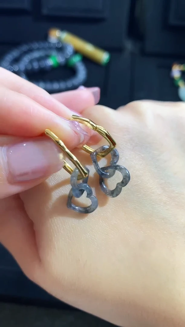 【闪购商品】翡翠耳饰银S925镶嵌耳饰