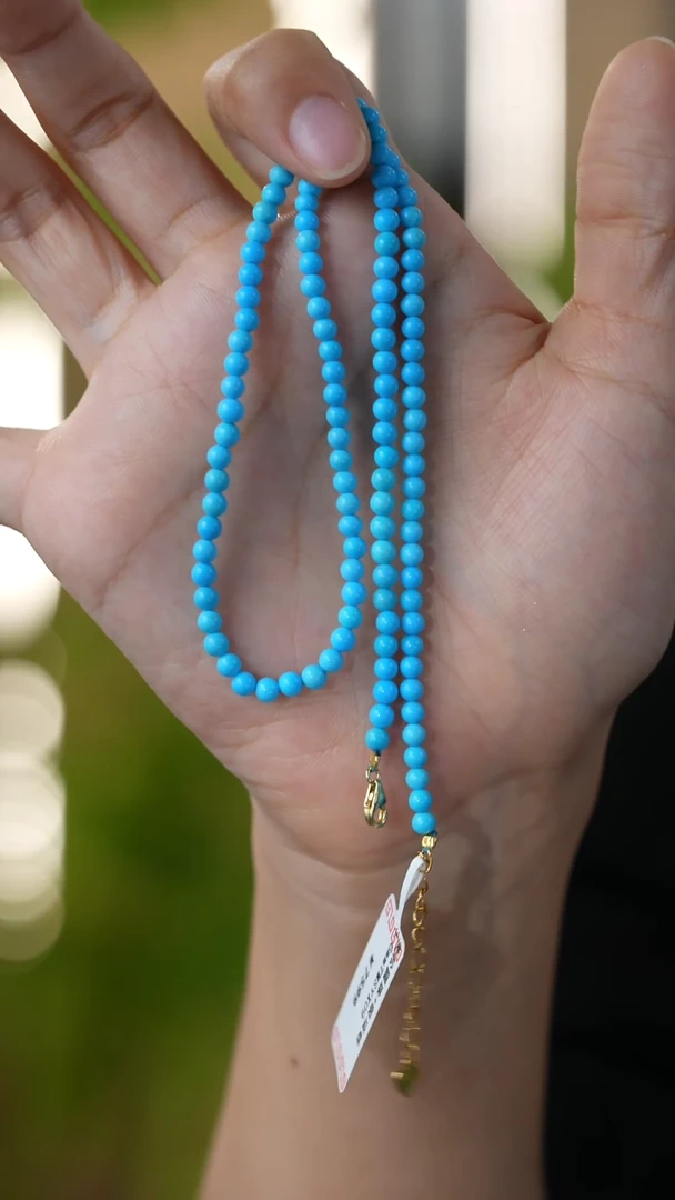 未镶嵌绿松石项链3.6mm秒拍号45