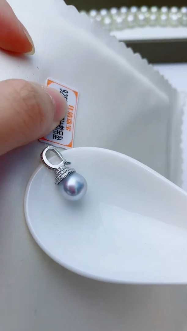 海水珍珠银S925镶嵌颈饰A43