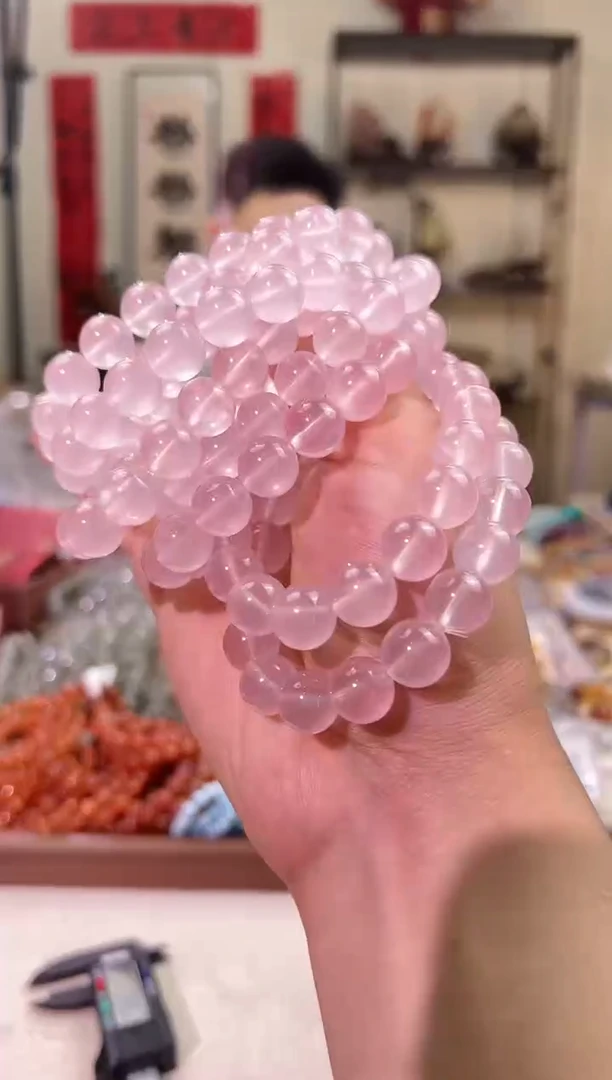 芙蓉石手链未镶嵌11mm+粉水晶手串（多样性发一）