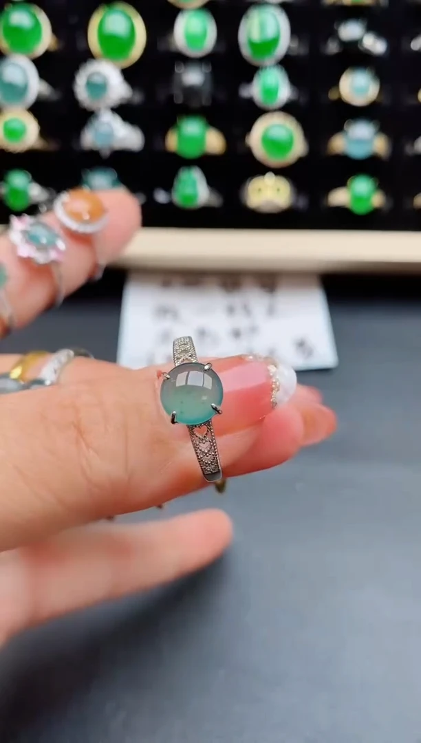 【闪购商品】翡翠戒指银S925镶嵌0580