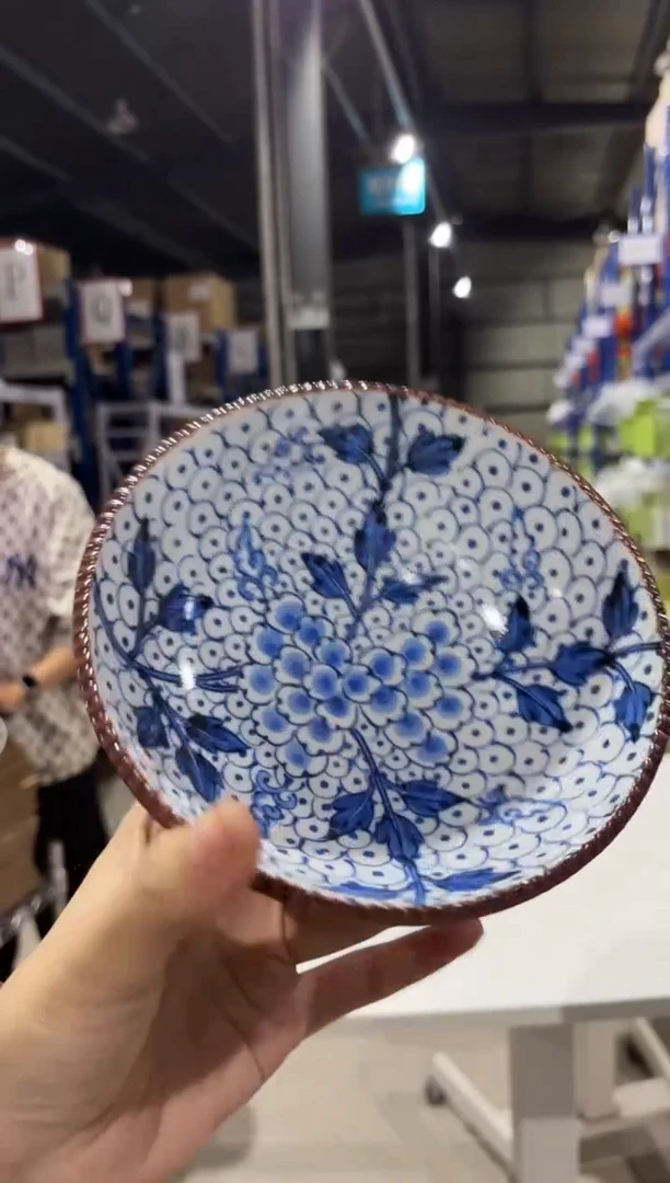 瓷i-K09 鹿ノ子花卉文丸鉢・大