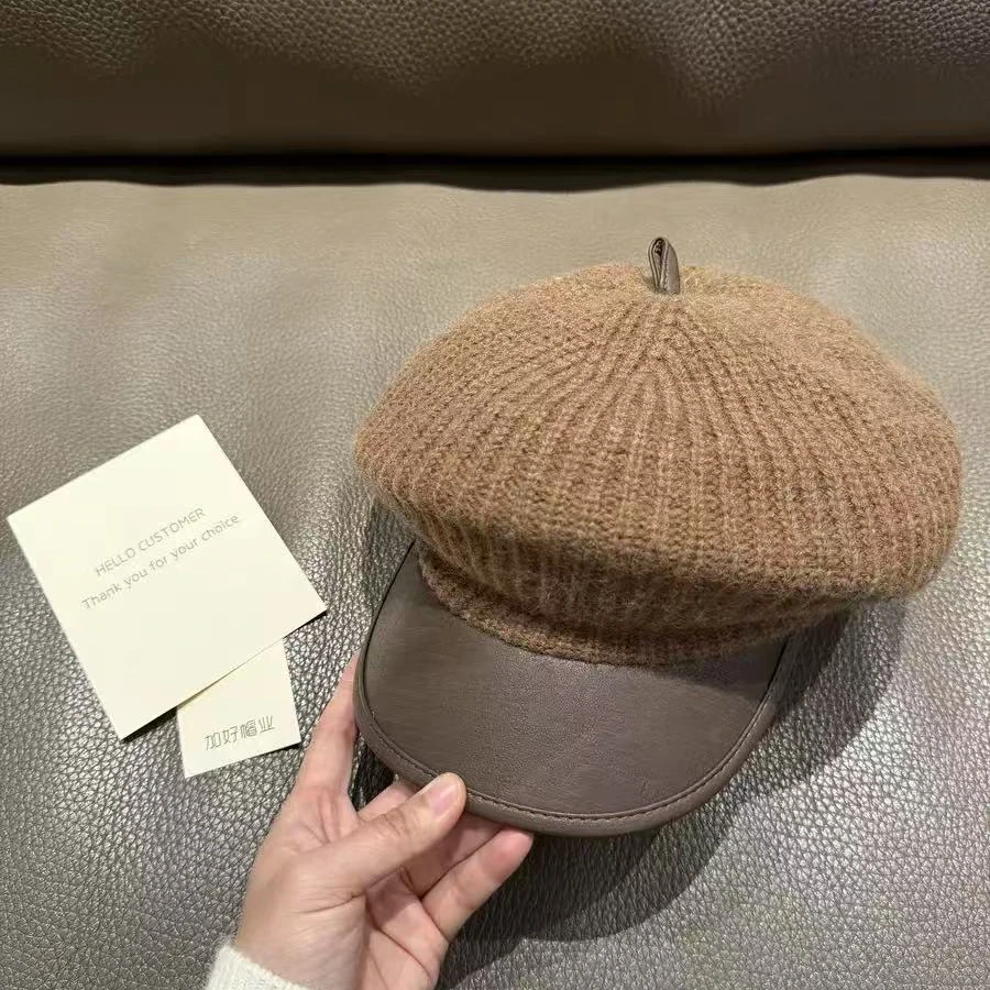 【千寻好物】2025皮质拼接贝雷帽