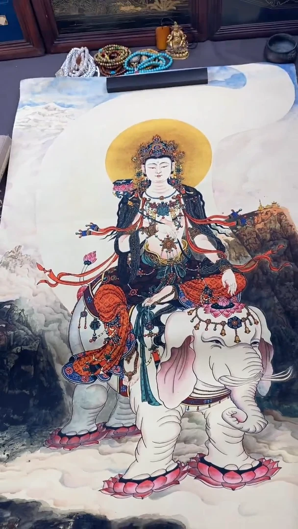 卷轴画王姬藏传非遗珍品