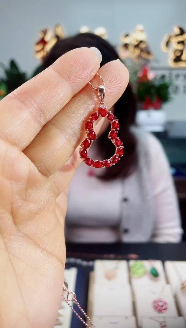 【闪购商品】彩色蓝宝石吊坠银S925镶嵌吊坠