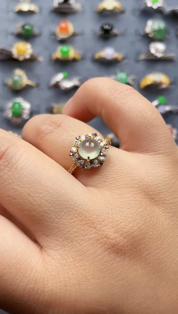 银S925镶嵌翡翠耳饰148