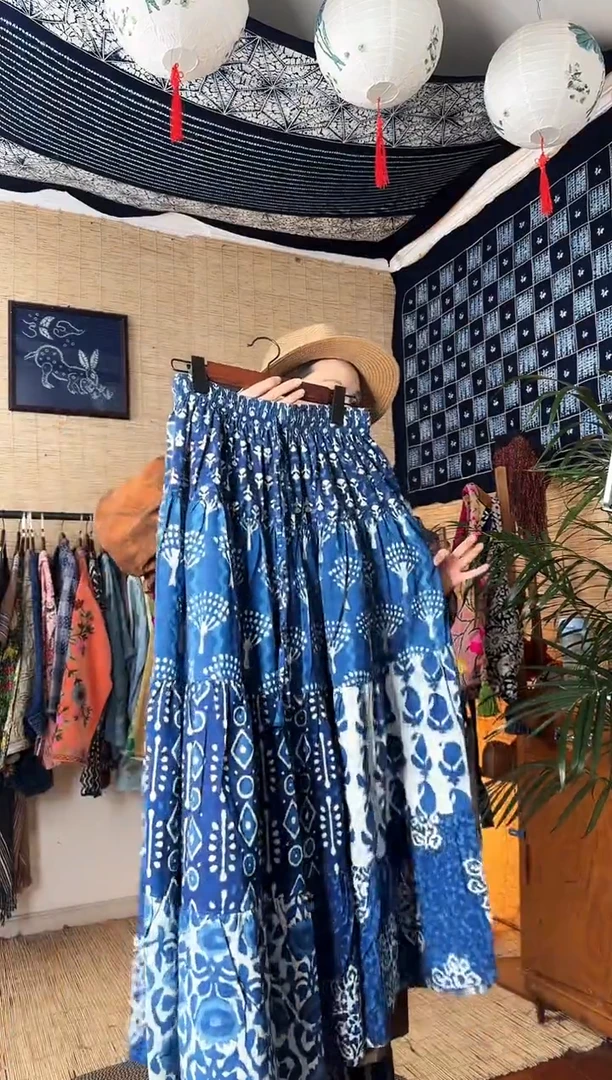 【闪购商品】设计师款蓝染裙子