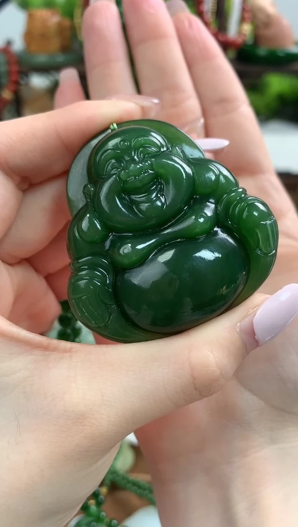 【闪购商品】和田玉颈饰18K金镶嵌吊坠50mm